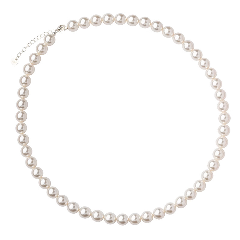 s925 Silver natural freshwater pearl necklace, a versatile and high-end collarbone necklace for women in spring and summer, is a niche and simple accessory Item Picture