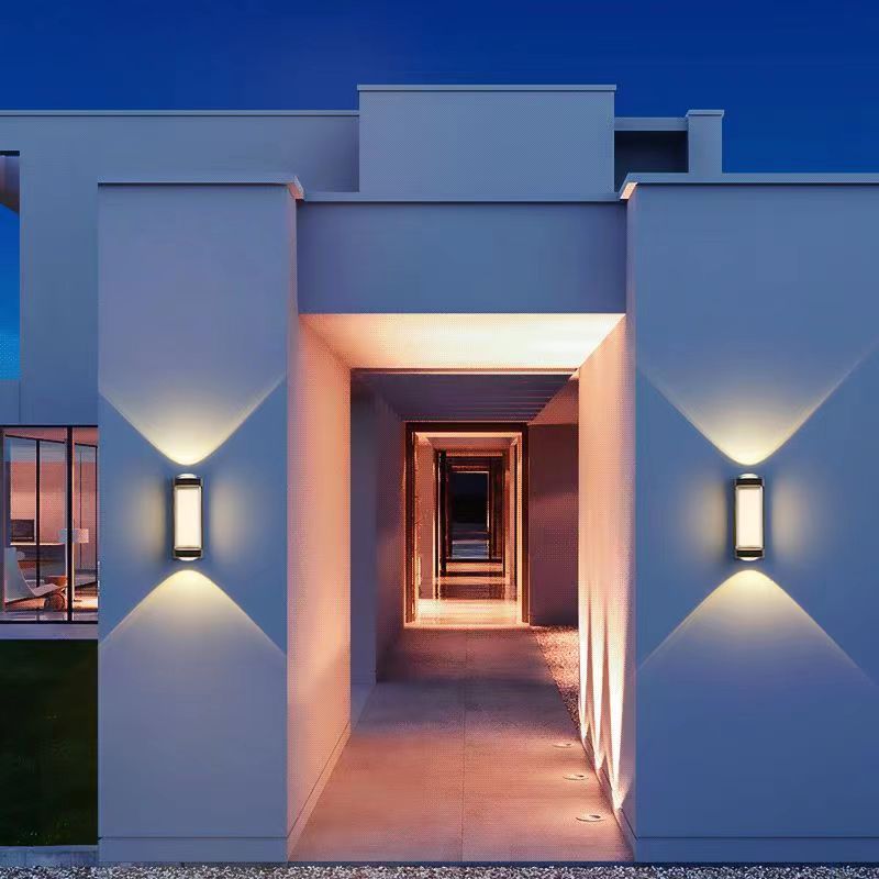 Cross-border Chinese-style double-layer aluminum wall lamp, outdoor waterproof, simple and modern, living room bedside, indoor upper and lower lighting wall lamp Application Scenario
