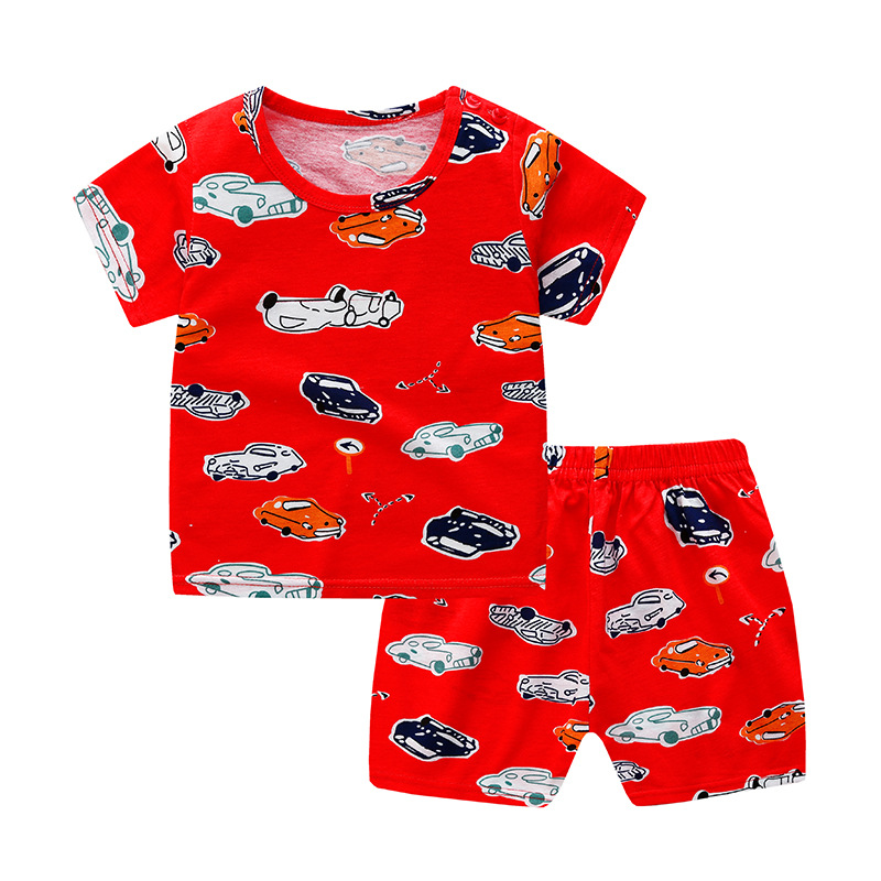 New children's short-sleeved set, baby T-shirt, cotton short-sleeved shorts, kids cross-border wholesale baby summer children's clothing Item Picture