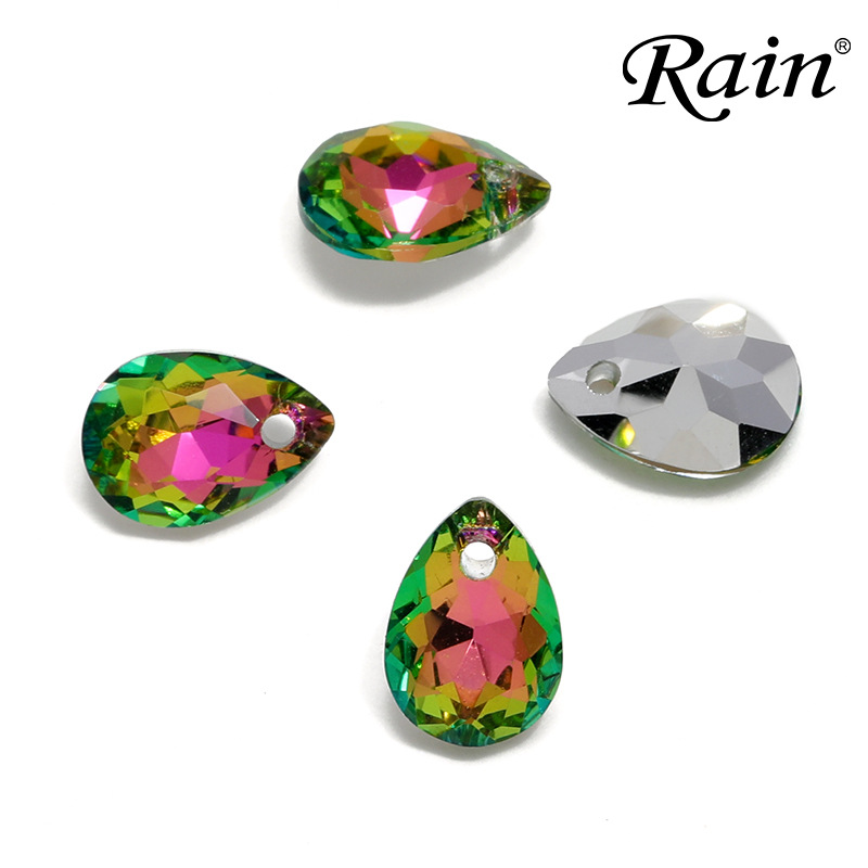 The manufacturer is selling simple and elegant teardrop-shaped crystal multi-color glass pendants for diy jewelry accessories wholesale Specification image