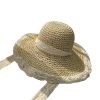 A Korean-style, trendy Japanese-style summer hat with breathable lace trim and a fresh, windproof rope crochet Item Picture