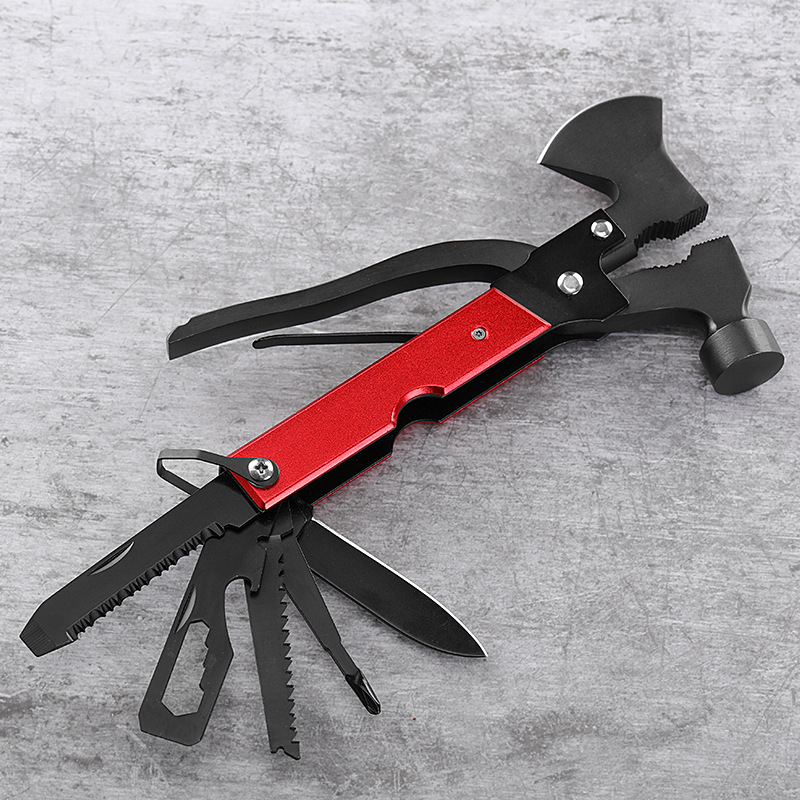 Factory wholesale multi-functional axe hammers, portable stainless steel axes, outdoor camping tools, vehicle-mounted life-saving hammers