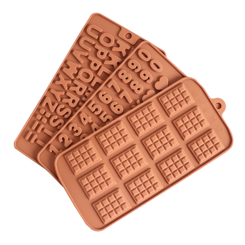 diy巧克力硅胶模具数字英文字母蛋糕装饰模华夫饼干烘焙蛋糕模具