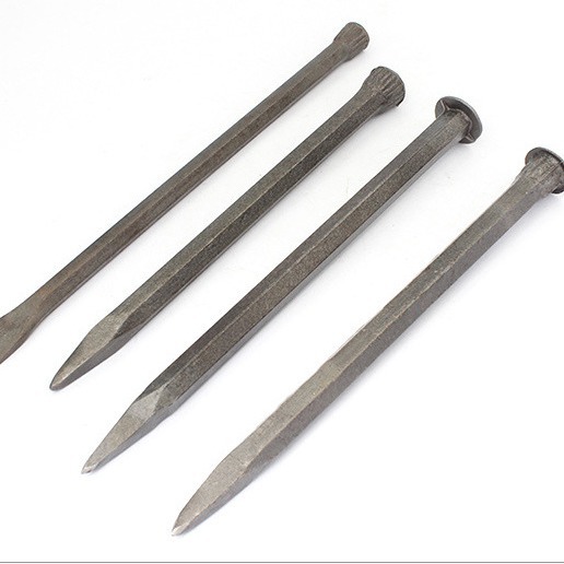 Stonemason chisels, flat chisels, pointed chisels, hand-made cement chisels, stonemason chisels, alloy tungsten steel chisels, flat and pointed chisels details Picture