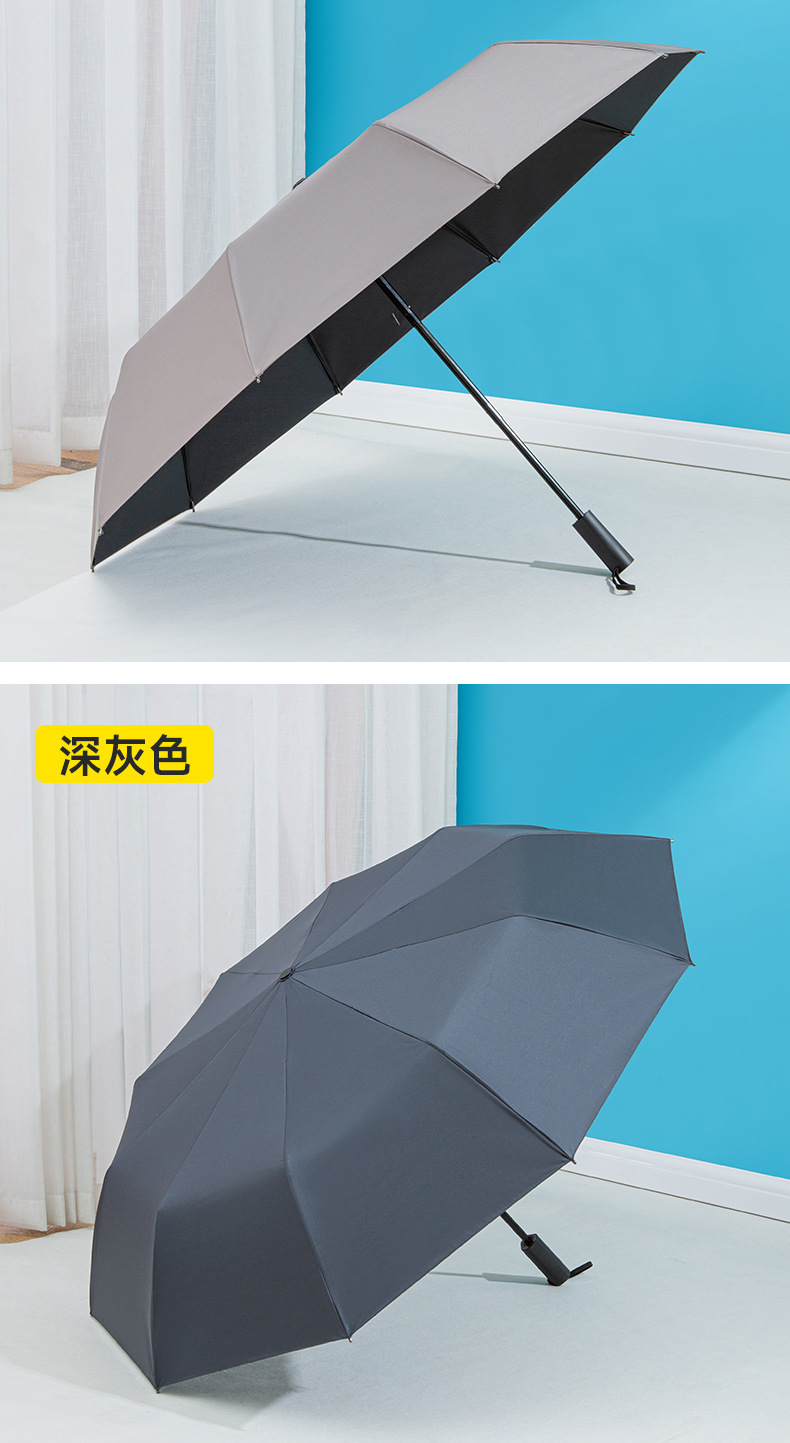 Paradise Umbrella 38138E Ten-bone Double Umbrella, black vinyl sun Protection umbrella, parasol, Printable advertising gift umbrella logo pic 10