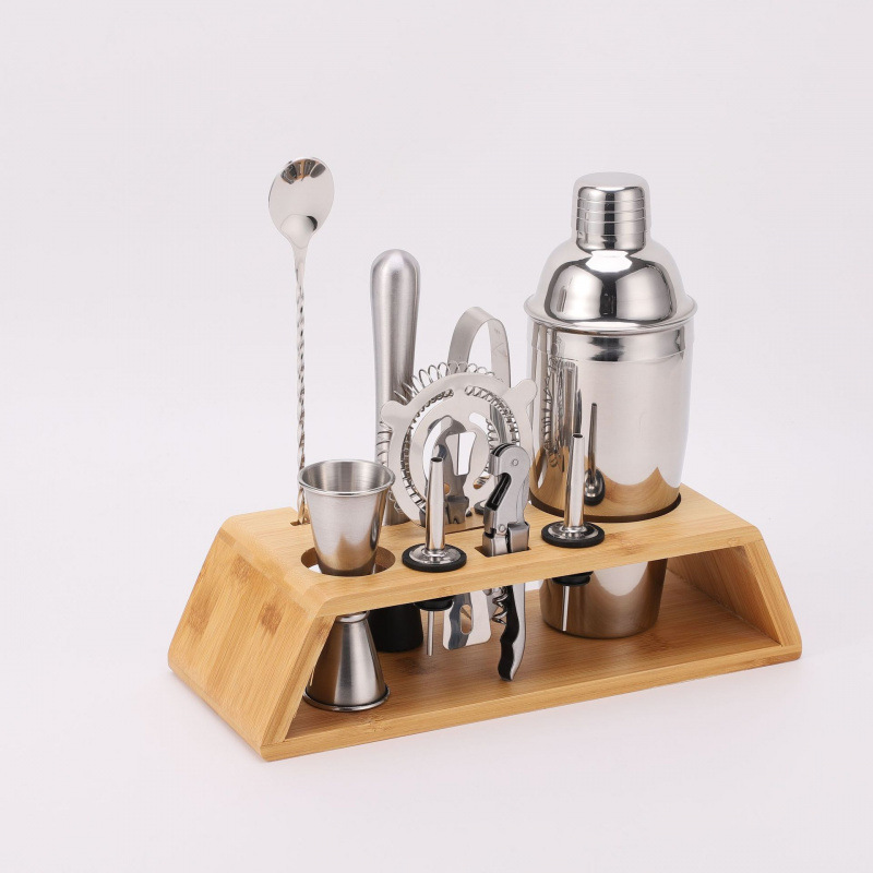 Bar Metal Stainless Steel Shaker Cup Cocktail Tools Ladder Rack Cocktail Tools Set Wholesale Manufacturers details Picture