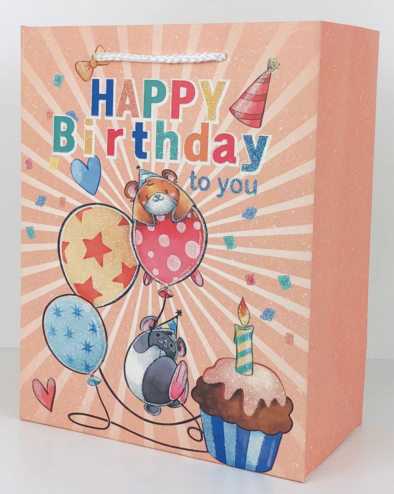 In-stock glitter cartoon BIRTHDAY HAPPY BIRTHDAY tote bags, gift bags, shopping bags, cross-border exclusive supply Application Scenario