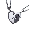 Fashionable black and white cat pendant necklace, creative love cat couple splicing necklace, men's and women's couple accessories wholesale Specification image