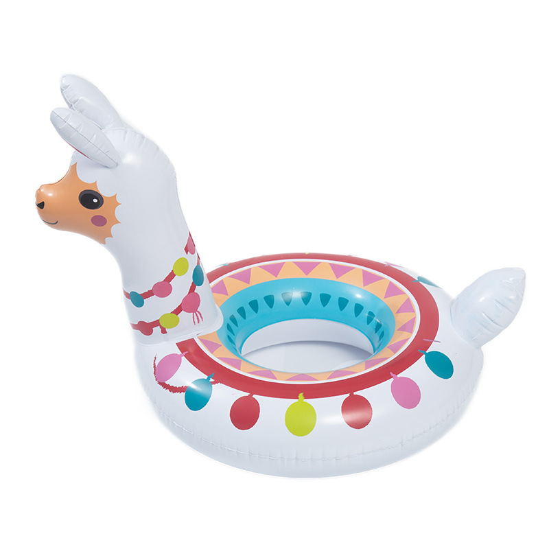 Summer bestsellers: Children's alpaca swimming rings, PVC inflatable water float rings, baby anti-rolap-up cartoon armpit rings Item Picture