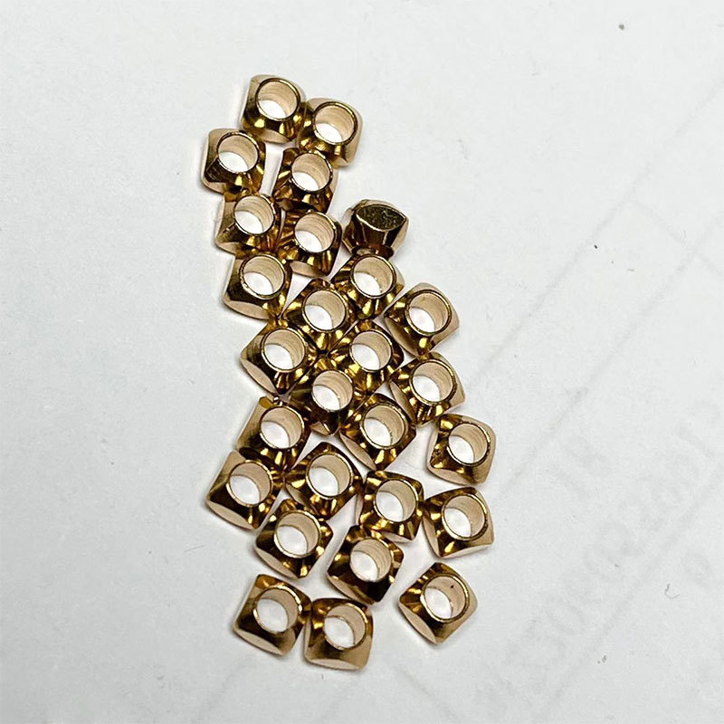 Diamond-shaped square beads 3*3*2.5mm loose bead assembly material, diy jewelry accessories, copper perforated bead string, eco-friendly metal beads