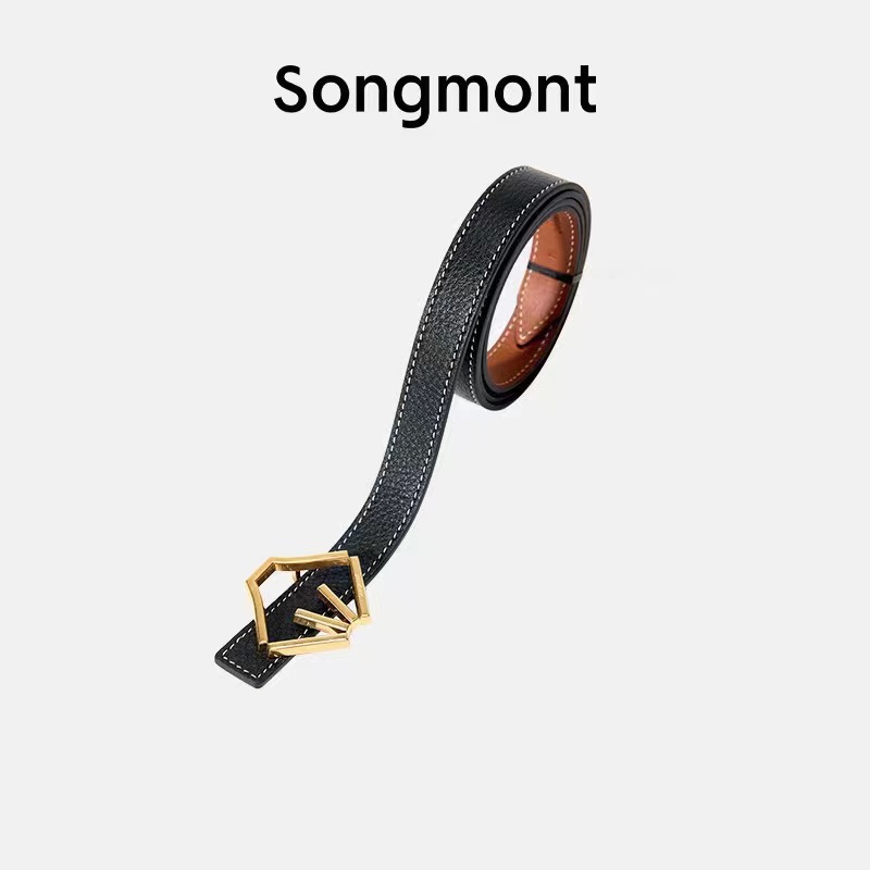 Songmont山下有松腰带双面自由搭配设小众简约牛皮女装饰腰带详情图4