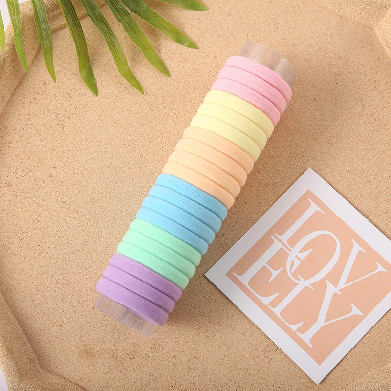 New towel ring, popular macaron color girls' hair tie, high elasticity, no damage to hair, baby hair tie wholesale Specification image