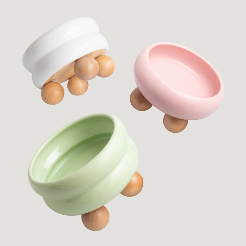 A cute circular ceramic cat bowl for protecting the cervical vertebrae, a high-legged cat food bowl, a cat food and rice bowl, a large-capacity wide-mouthed bowl
