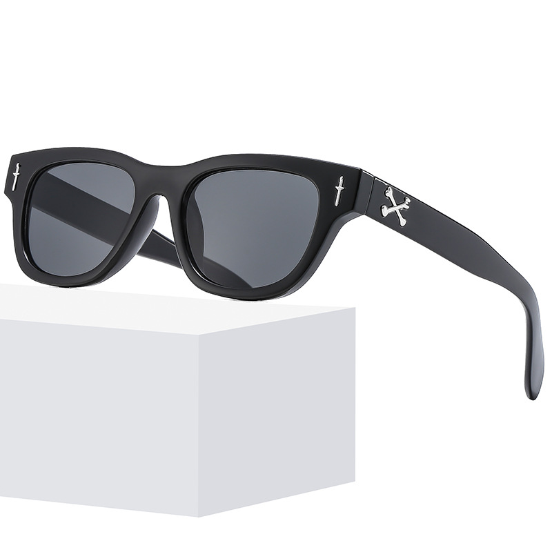2024跨境新款方形时尚太阳镜 欧美复古利剑X网红男士眼镜sunglass