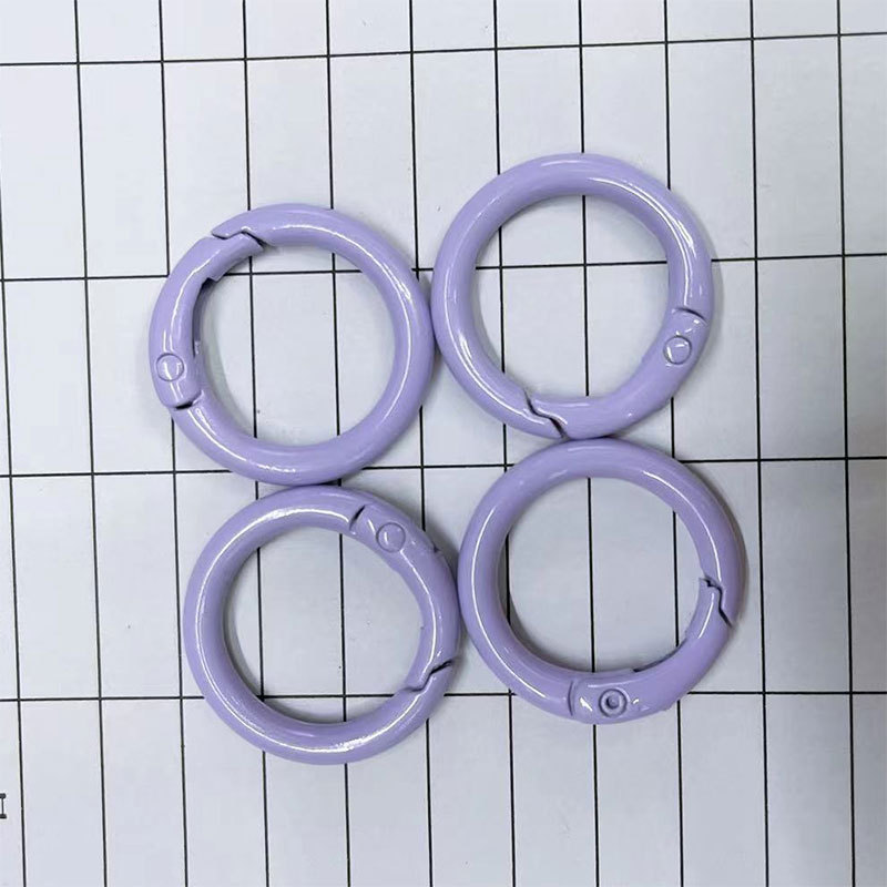 DIY饰品配件 24mm金属烤漆彩色卡圈弹簧开口圈圆形钥匙扣手机挂钩