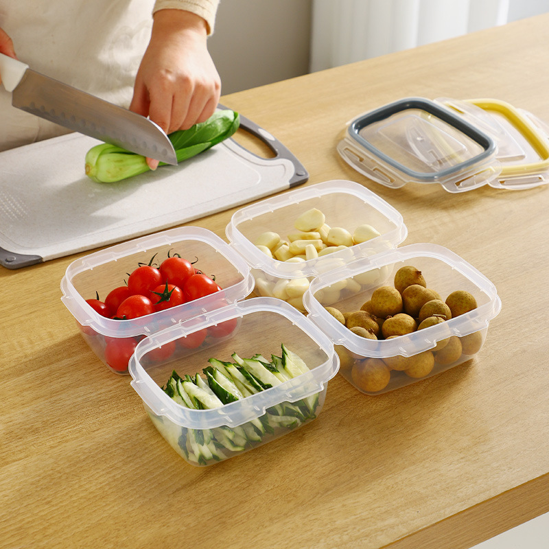 G76 transparent plastic food storage box, refrigerator organization and storage box, food-grade multi-specification fruit and vegetable storage sealed box details Picture