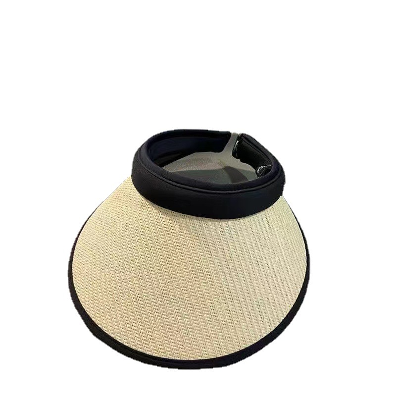 Summer Ins Sunshade Vinyl Hat Korean Version Empty Top Sunscreen Hat Net Red Big Eaves Straw Hat Fashion Headband Sun Hat Item Picture