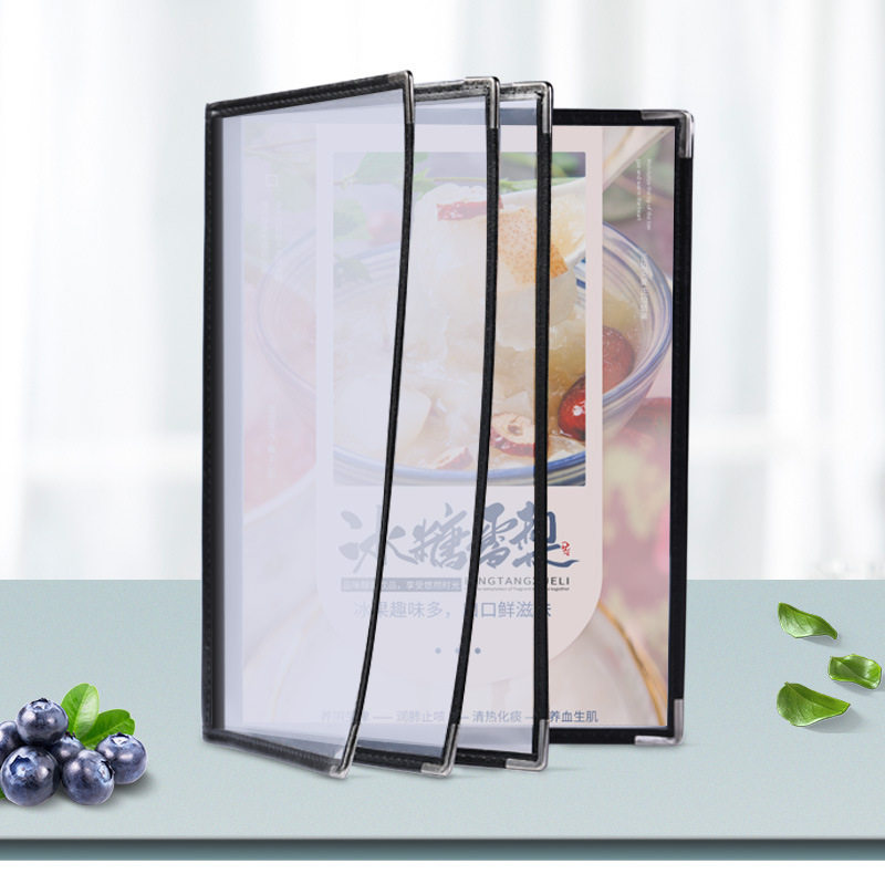 A4 loose-leaf insert menu book, transparent menu for Chinese and Western cuisine, ordering book, restaurant menu book, 6 pages, 12 sides for ordering details Picture