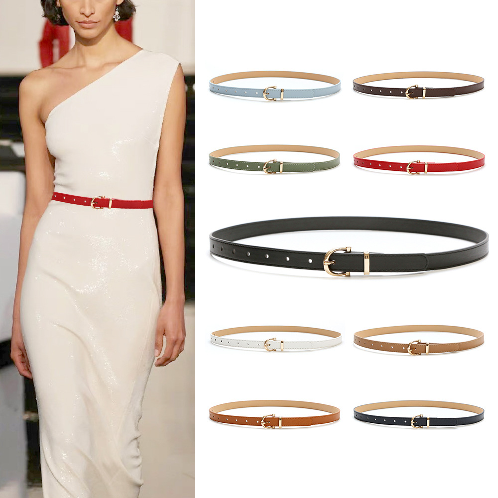 Thin Belt Women Spot Korean Version Fashion Belt Simple Belt Student Jeans Decorative Clothing Belt Women details Picture