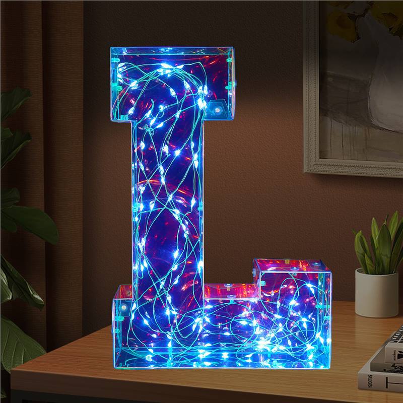 Cross-Border Magic Letter L Atmosphere Light Room Decorative Light Valentine's Day Graduation Season Gift Table Decoration Manufacturers Application Scenario