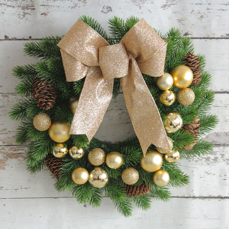 Factory direct hand bow Christmas wreath wreath Christmas wreath wholesale window wreath home door hanging decoration details Picture