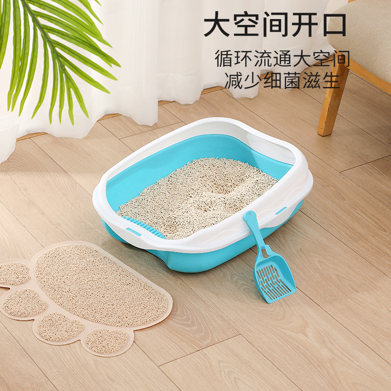 宠物猫砂盆猫狗厕所半封闭猫砂盘方形屎盆大号宠物厕所