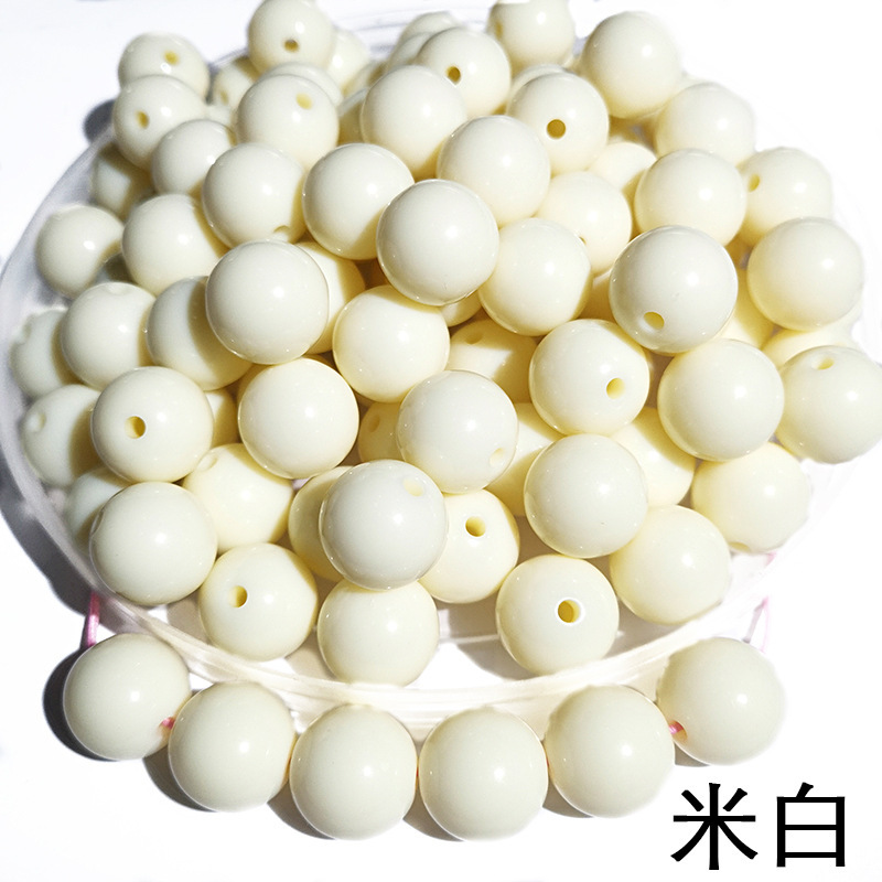 Acrylic solid color beads, macaron-colored round beads with straight holes, diy handcrafted string beads, candy dispersion beads, jewelry accessories batch Application Scenario