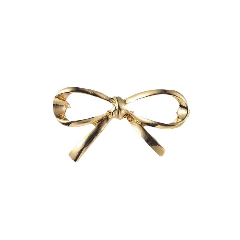 Korean-style bow neckline brooch, anti-glare women's versatile sweater suit pin, niche design clothing accessory Item Picture