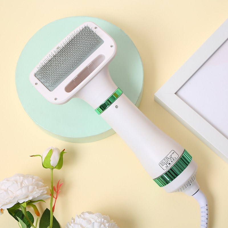 Cross-border two-in-one pet hair dryer, hair drying, air blowing and cleaning integrated hot air comb, cat drying and combing comb Application Scenario