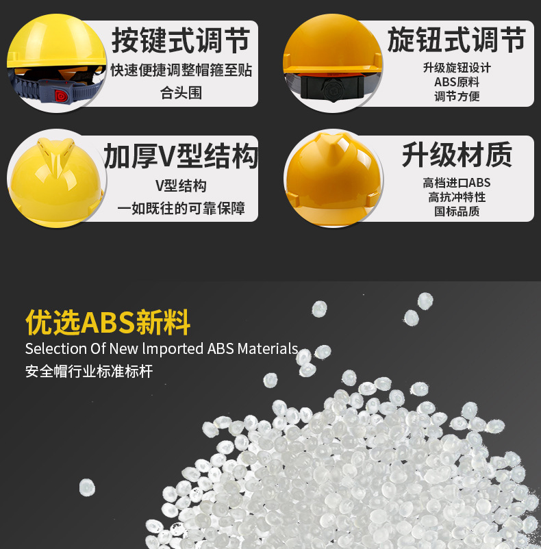 首盾国标工地透气头盔新盔式施工建筑工程抗砸加厚安全帽劳保防砸详情12