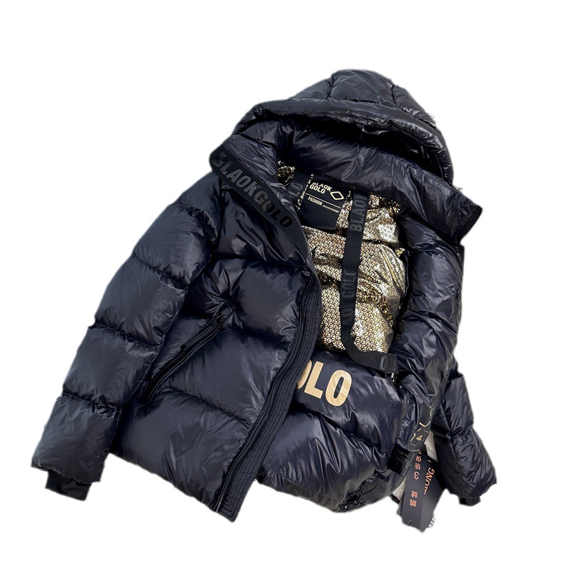 Direct sales from the manufacturer of the 2023 winter bestseller black gold genuine white goose down short thickened down jackets for both men and women Item Picture