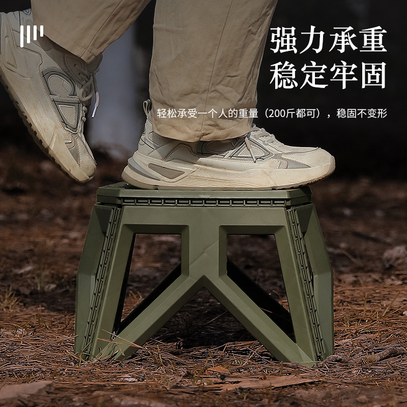 Outdoor portable folding stools, high-legged square stools, camping hand-held plastic stools, barbecue stools, leisure fishing stools Specification image