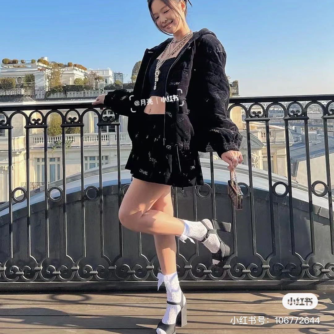 小香JK中筒袜可爱少女蝴蝶结袜子Lolita袜子小香22b秀款蕾丝袜Y2K产品图