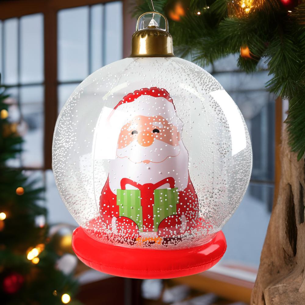 Cross-border new Christmas decoration, holiday outdoor courtyard arrangement cartoon transparent PVC inflatable Christmas ball full figure