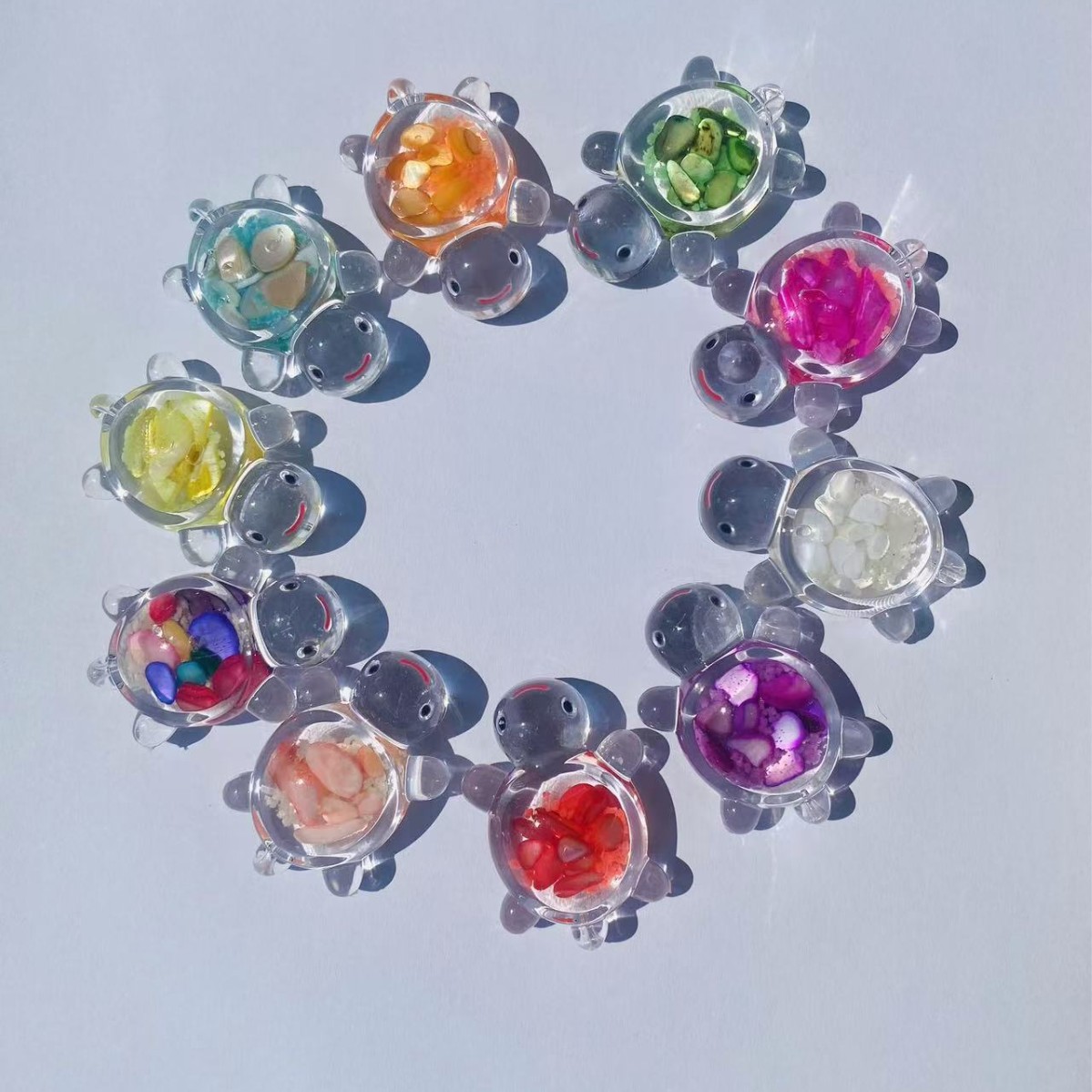 Luminous shell, luminous little turtle, diy acrylic translucent little turtle, keychain bag, pendant, children's hairpin, decorative toy