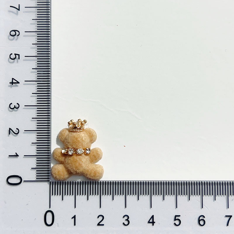 Bear Crown Resin flocking clogs, phone cases, refrigerator cream glue, DIY hair ties, hair clips, hair accessories details Picture