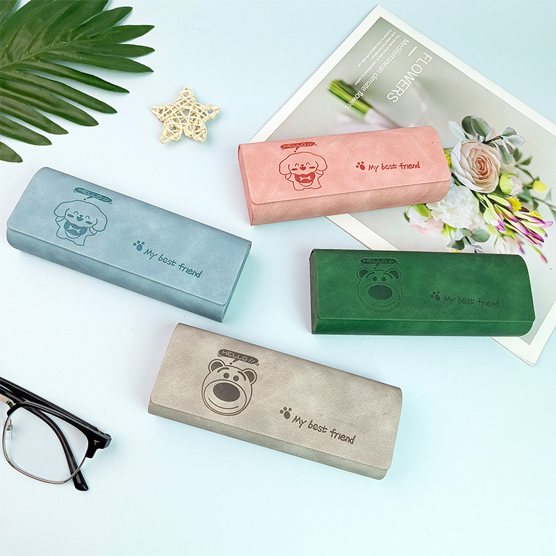 眼镜盒现货羊巴新款眼镜盒手工时尚眼镜盒简约学生眼镜盒近视镜盒