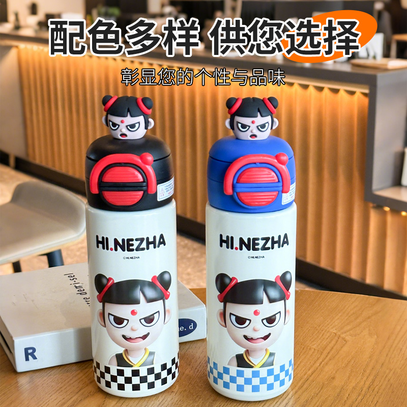 The 2025 new dual-drinking insulated cup made of 316 stainless steel, food-grade, is a cute water cup specially designed for students to go to school details Picture