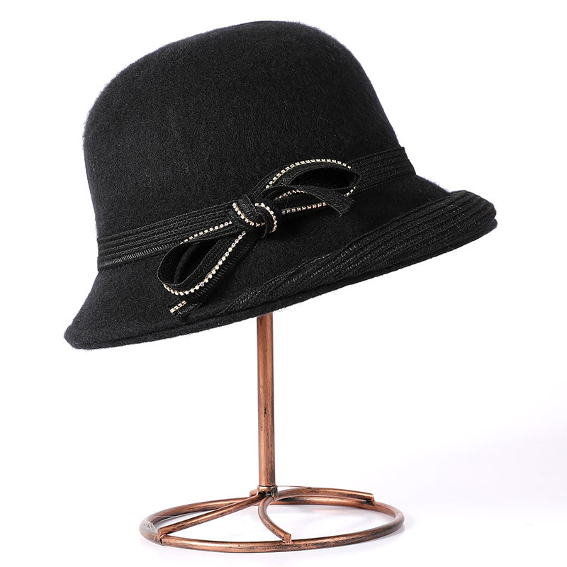 Little Fragrant British Retro Wool Basin Hat Women's Autumn/Winter Fashion Mom Top Hat Middle-Aged Temperament Warm Fisherman Hat Item Picture