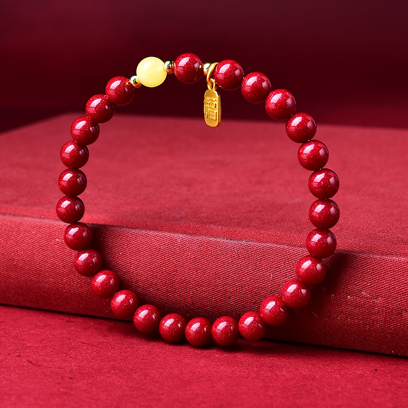 High-content cinnabar imperial sand "Fu" bracelet, exquisite "Fu" brand bracelet jewelry, original design, new style source manufacturer Application Scenario