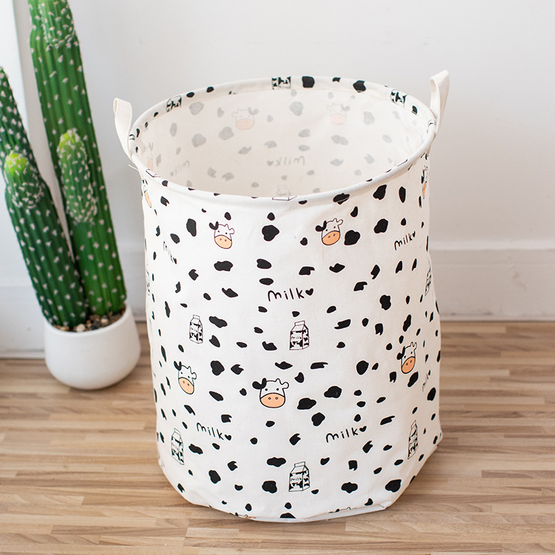 Can Be Set Cartoon Animal Canvas Storage Bucket Household Sundries Children Toy Doll Storage Basket Dirty Clothes Storage Basket details Picture