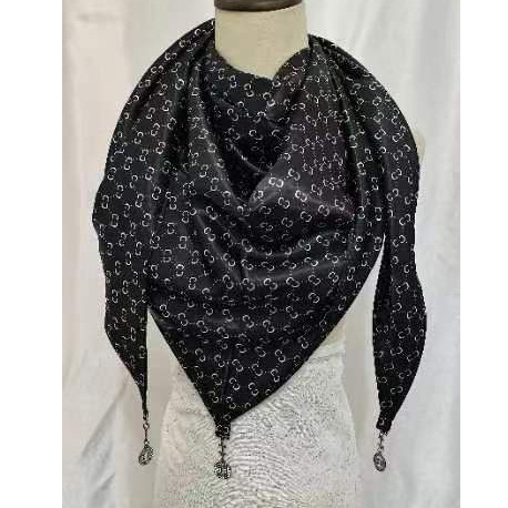 Autumn And Winter New Neck Windproof Pendant Triangle Scarf Bib Female Air Conditioning Shawl Foreign Trade Triangle Imitation Silk Scarf details Picture