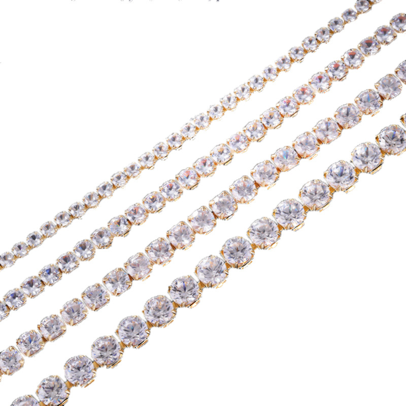 Kashi Cuban Chain, European and American hip-hop necklace, women's personality, full zirconium fashion trend, copper inlaid zircon jewelry wholesale Item Picture