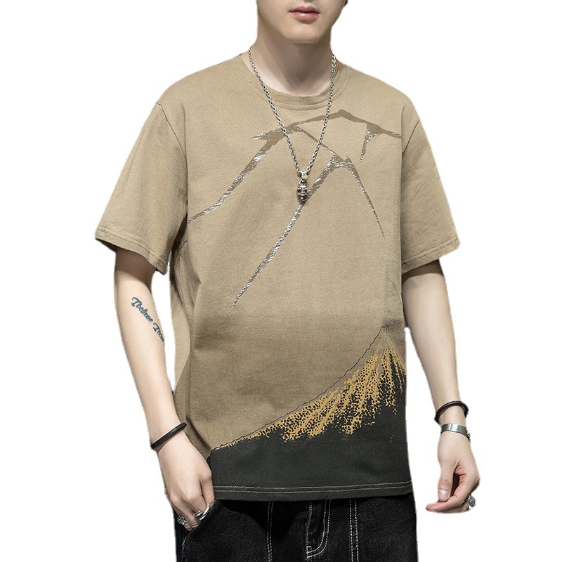 短袖/T恤/t恤男士短袖潮流/半袖/服装白底实物图
