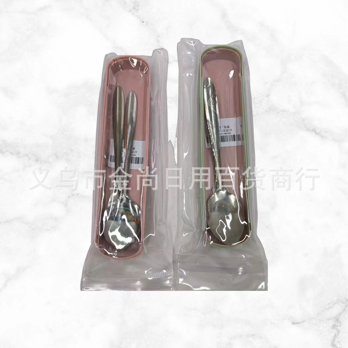Tableware set, spoons, stainless steel soup spoons, portable tableware set, alloy chopsticks, 304 stainless steel spoons, two pieces full figure