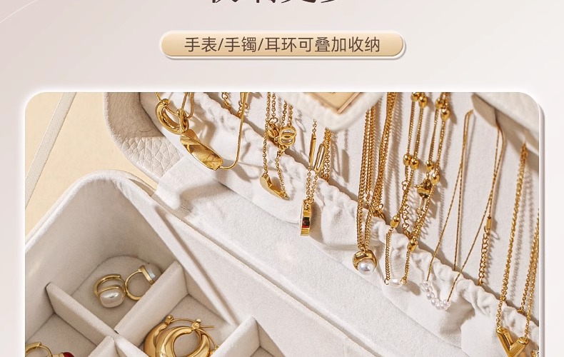Caja de joyas multicapa de gran capacidad orejeras pendientes anillos pendientes collares de alto grado antioxidante accesorios de mano caja de almacenamiento pic 31