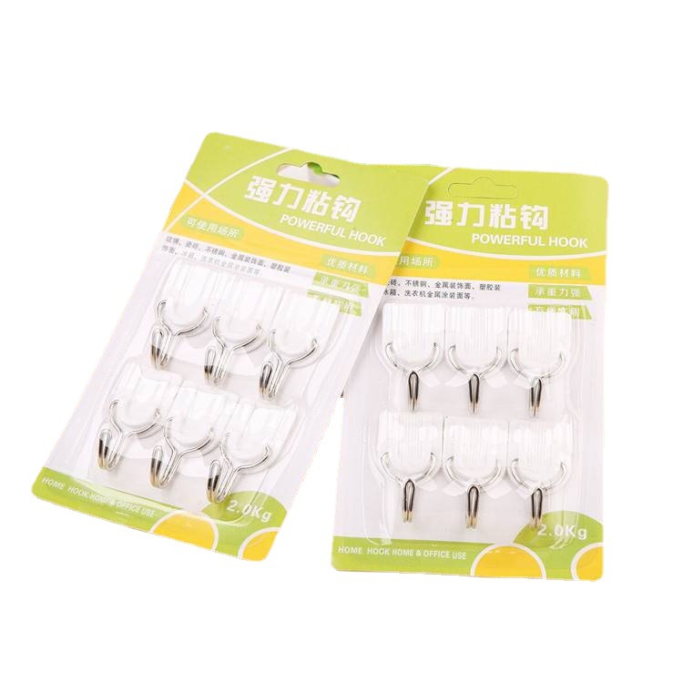 6 adhesive hooks, strong adhesive hooks, seamless adhesive hooks, coat hooks, door rear hooks, wall hooks, one-yuan coat hooks, adhesive hooks Item Picture