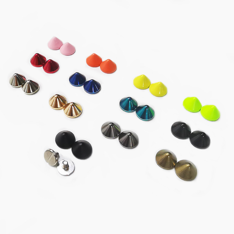 Customized processing of various styles of conical pointed rivets, trendy bag decoration hardware accessories details Picture