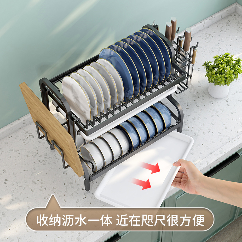 厨房置物架多功能碗碟收纳架加厚碗筷收纳橱柜家用台面多层沥碗架详情图1