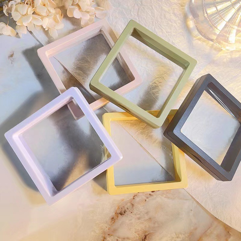 Transparent Pe Film Suspension Box Jewelry Display Stand Ring Pendant Buddha Beads Dust Proof Oxidation Gift Box In Stock Specification drawing